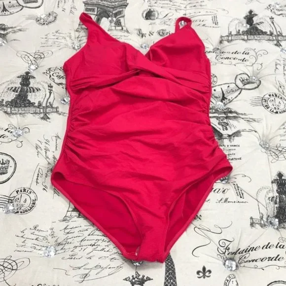 SEA LEVEL Riviera Rib Cross Front One-Piece Swimsuit - Picture 3 of 8